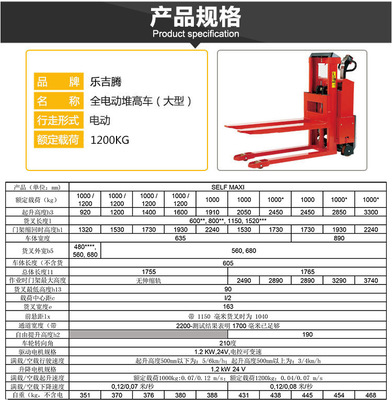 1.2T电动堆高车 高效安全的货物装卸搬运新选择